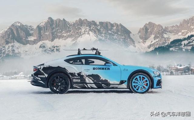 宾利欧陆GT W12冰雪赛车,这涂装太帅了