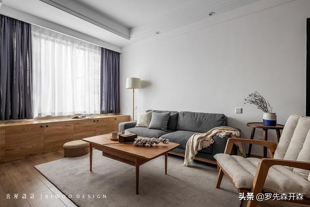 78㎡精装房改造日式风格家居装修设计实景;温暖又充满生机的家