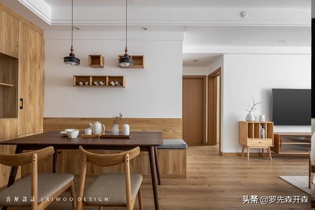 78㎡精装房改造日式风格家居装修设计实景;温暖又充满生机的家