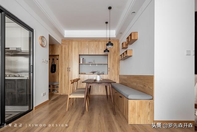 78㎡精装房改造日式风格家居装修设计实景；温暖又充满生机的家