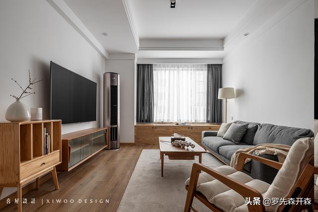 78㎡精装房改造日式风格家居装修设计实景;温暖又充满生机的家
