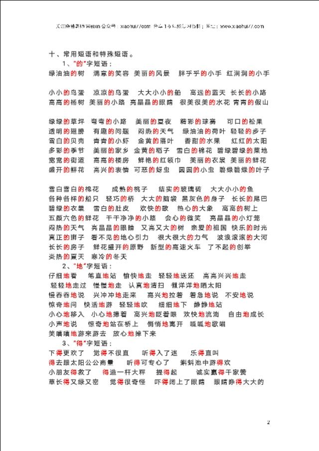 小学语文知识积累,一年级下册好词语积累汇总资料,孩子们每天读