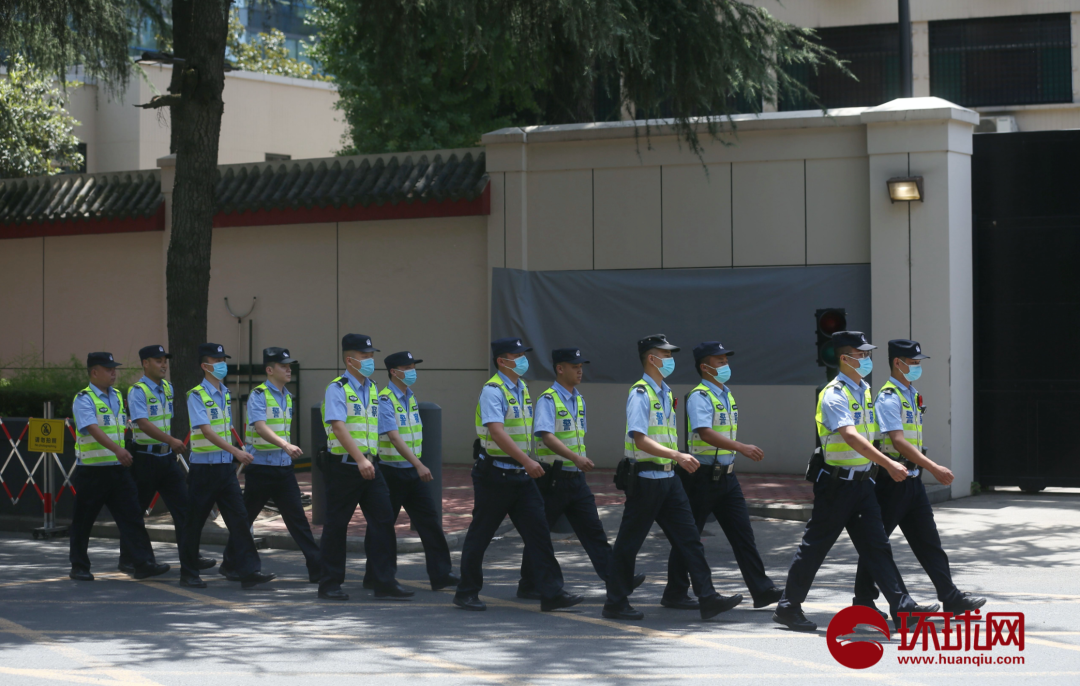 中方接管美驻成都总领事馆:相关标识已被遮盖(摄/环球时报-环球网 崔萌)