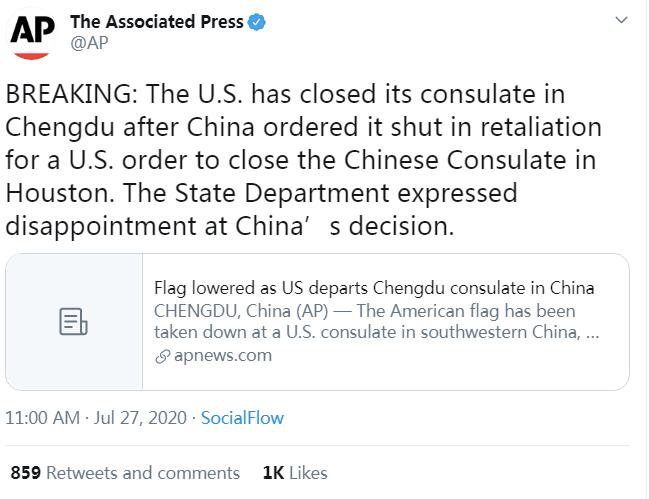 美联社推特截图