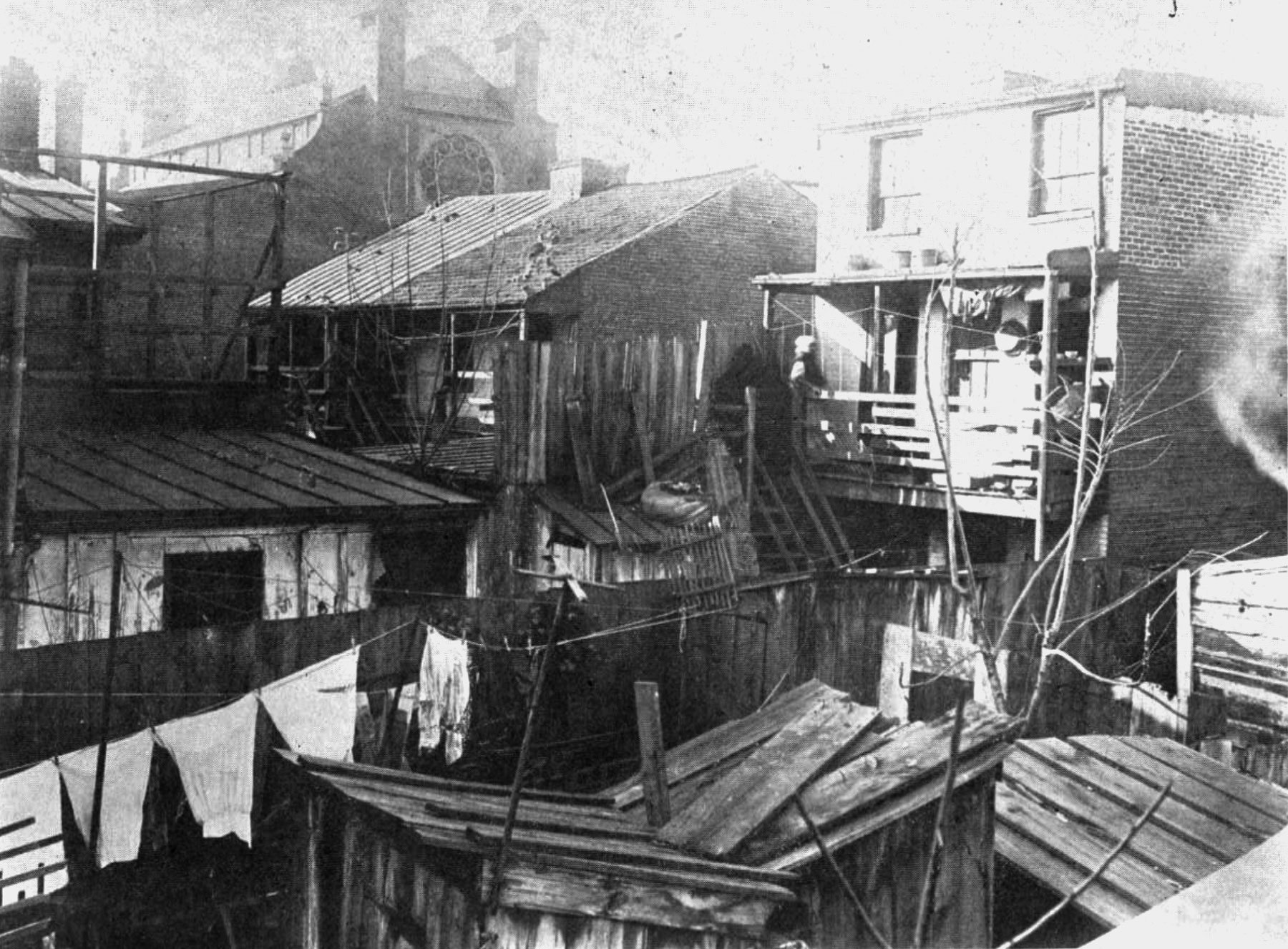 △1907年,非洲裔美国人在巴尔的摩市的居住环境 图片来源:《纽约时报》