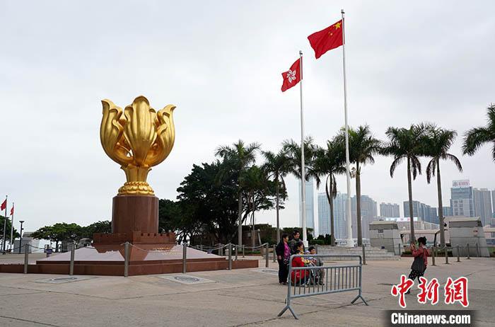 图为香港金紫荆广场。(资料图)中新社记者 张炜 摄