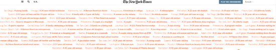 《纽约时报》立起歧视亚裔“耻辱墙”。来源:NYT